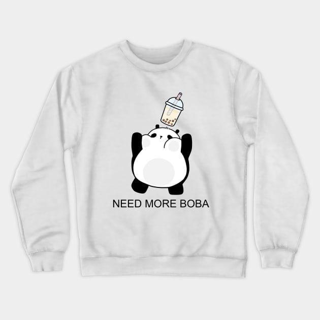 Little Panda Catching More Boba! Crewneck Sweatshirt by SirBobalot